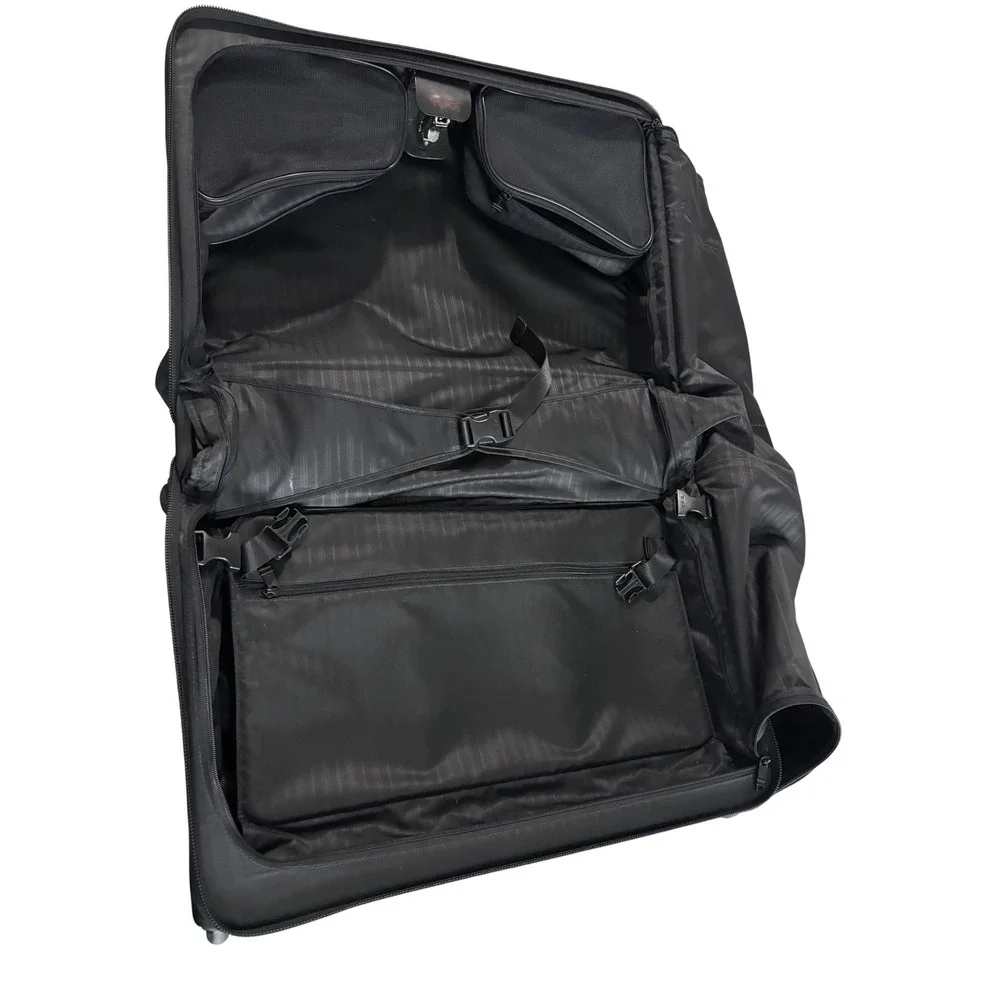 Tumi Alpha Ballistic Nylon Rolling Garment Bag‎ Black Tri-Fold Suitcase BMJ